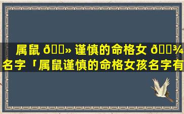 属鼠 🌻 谨慎的命格女 🌾 孩名字「属鼠谨慎的命格女孩名字有哪些」